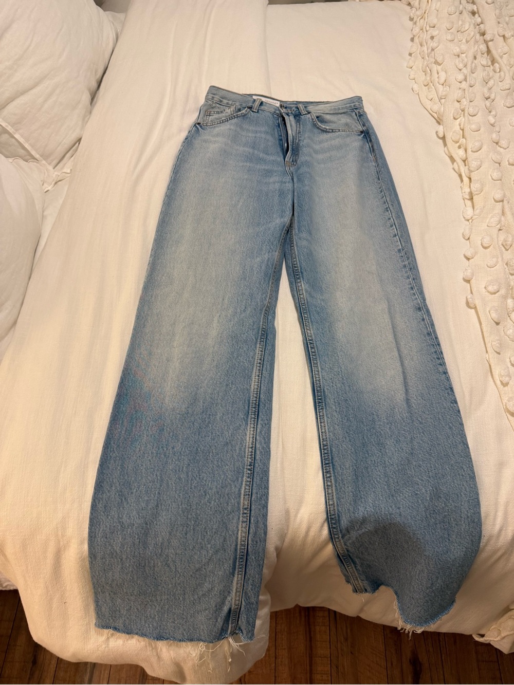 Zara Light Blue Wide-Leg Women's Jeans